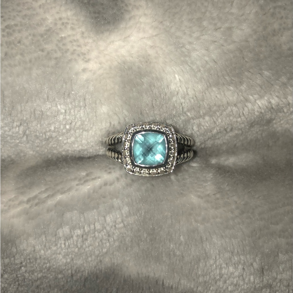 David Yurman Blue Topaz Petite Albion Ring